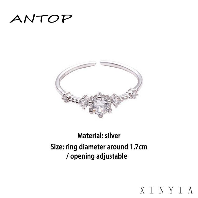 Cincin Sterling Silver 925 Model Terbuka Adjustable Untuk Wanita