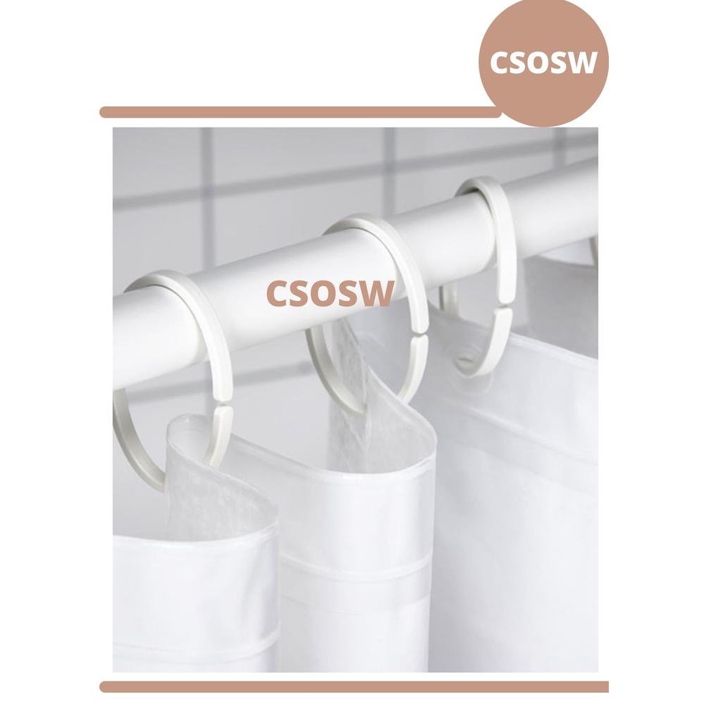 [KODE M6CAU] HASSJON 12Pcs Ring Tirai Kamar Mandi Plastik Shower Curtain Ring