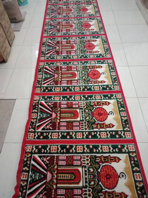 Karpet Sajadah Roll Masjid Musholla Permadani Ukuran 105x570 cm Untuk 10 Orang Kualitas Premium