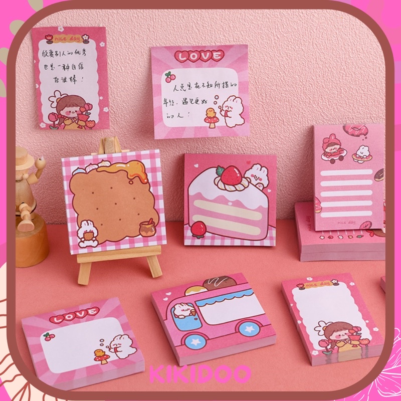 

KIKIDOO STICKY NOTE MEMO PAD PINK LOVE KAWAII RT67