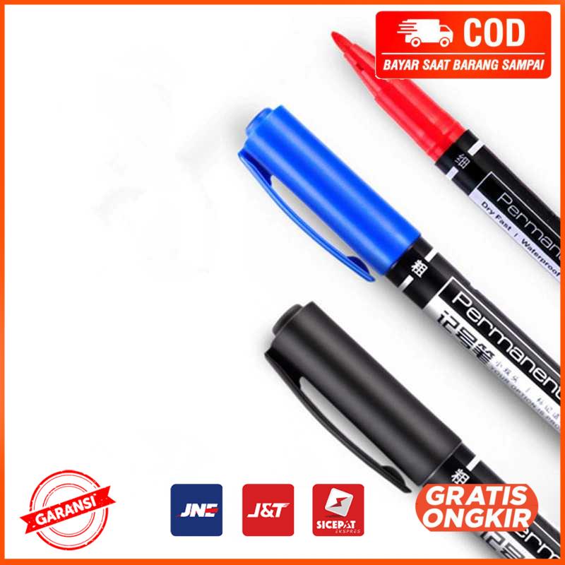 Pena Permanen Dual Head Tip Marker Pens Waterproof 6824