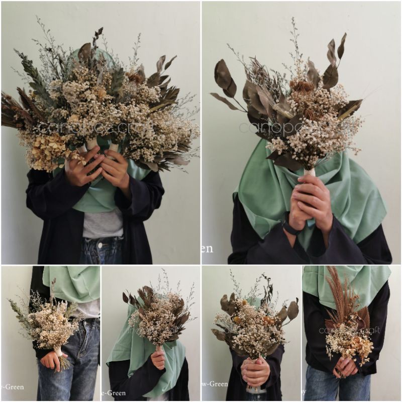 SMALL RUSTIC DRIED FLOWER WEDDING BOUQUET