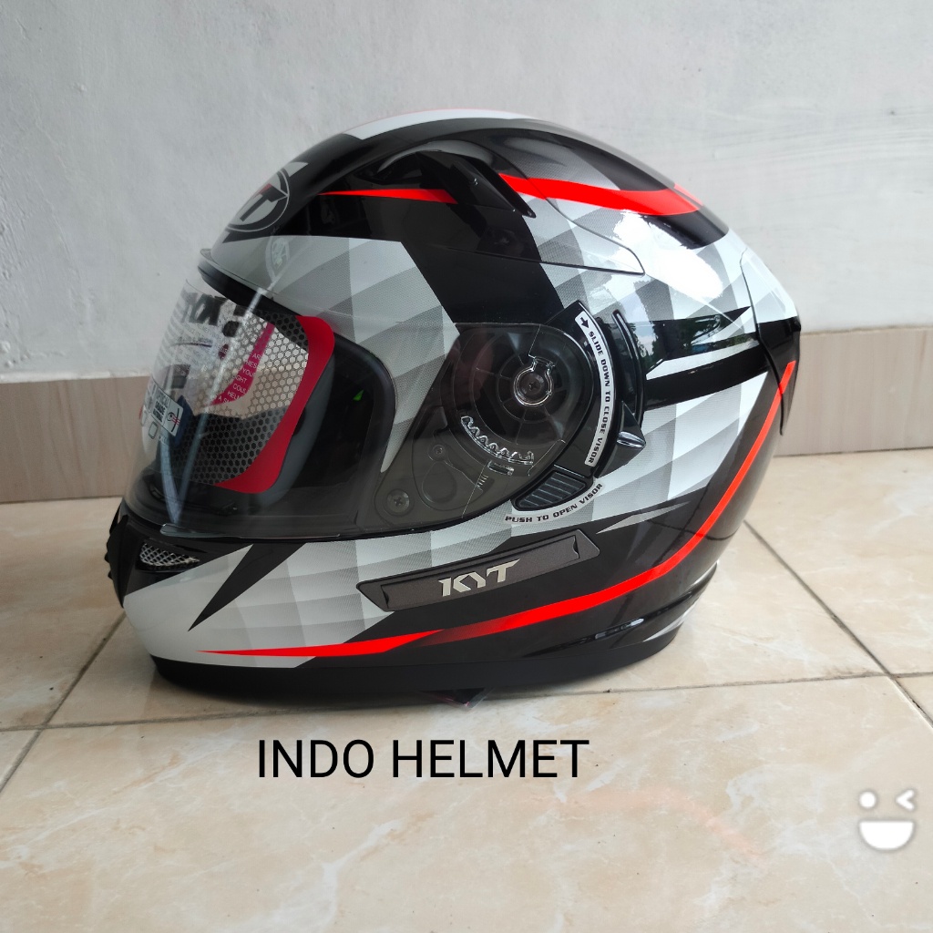 Jual HELM KYT K2 RIDER DIAMOND BLACK WHITE ONGKIR 2KG GRATIS BUBLE WRAP ...