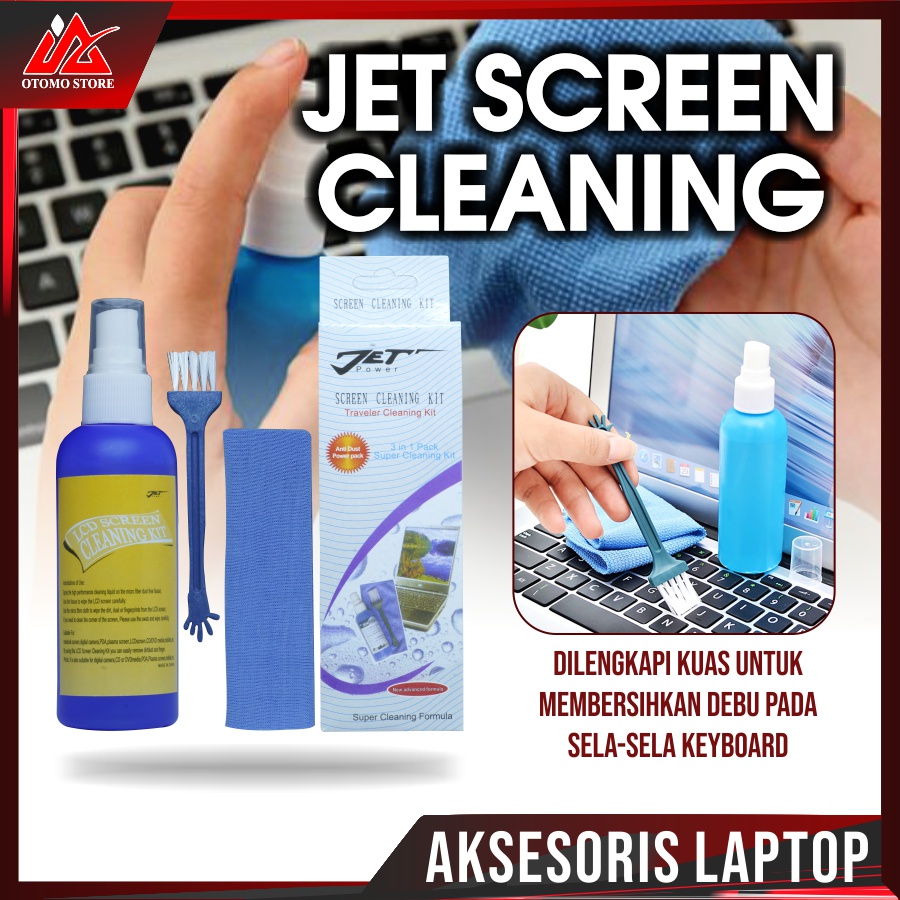 JET SCREEN CLEANING Pembersih LCD Cleaner 3 in 1 Pack Jet Power LCD LED Monitor Kamera Laptop Screen Cleaning Kit