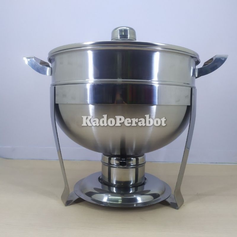 prasmanan bulat stainless - prasmanan pesta tutup kaca - food warmer