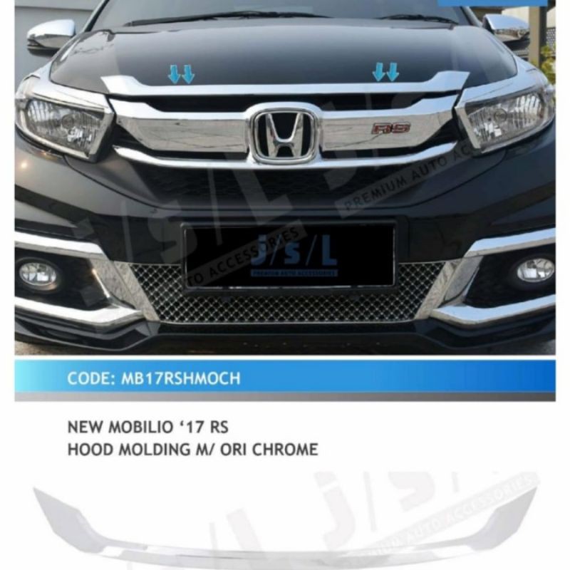 hood molding / list Kap mesin mobilio 2017 chrome jsl