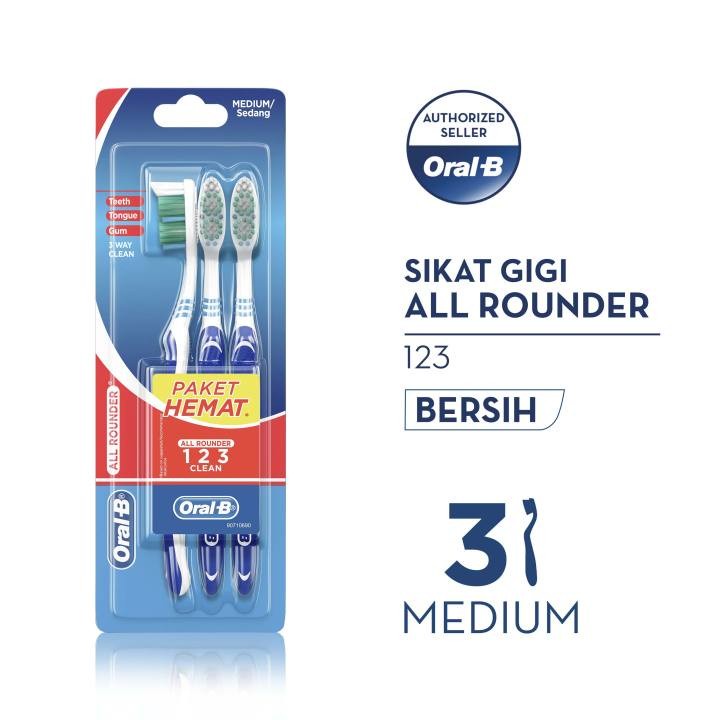 Oral-B / OralB Sikat Gigi All Rounder 123 Medium 3s