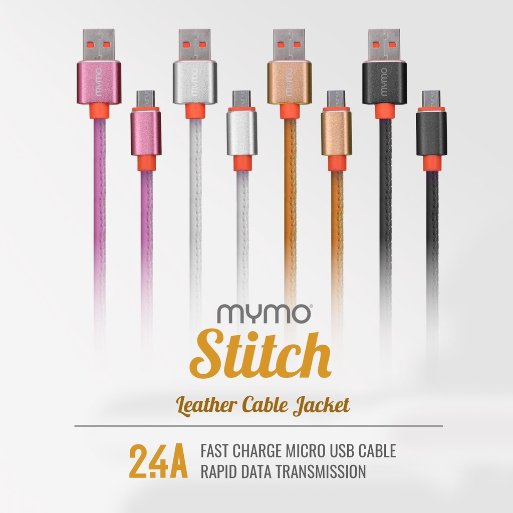 Kabel Data Micro USB Fast Charging Mymo Stitch 2.4A QC3.0