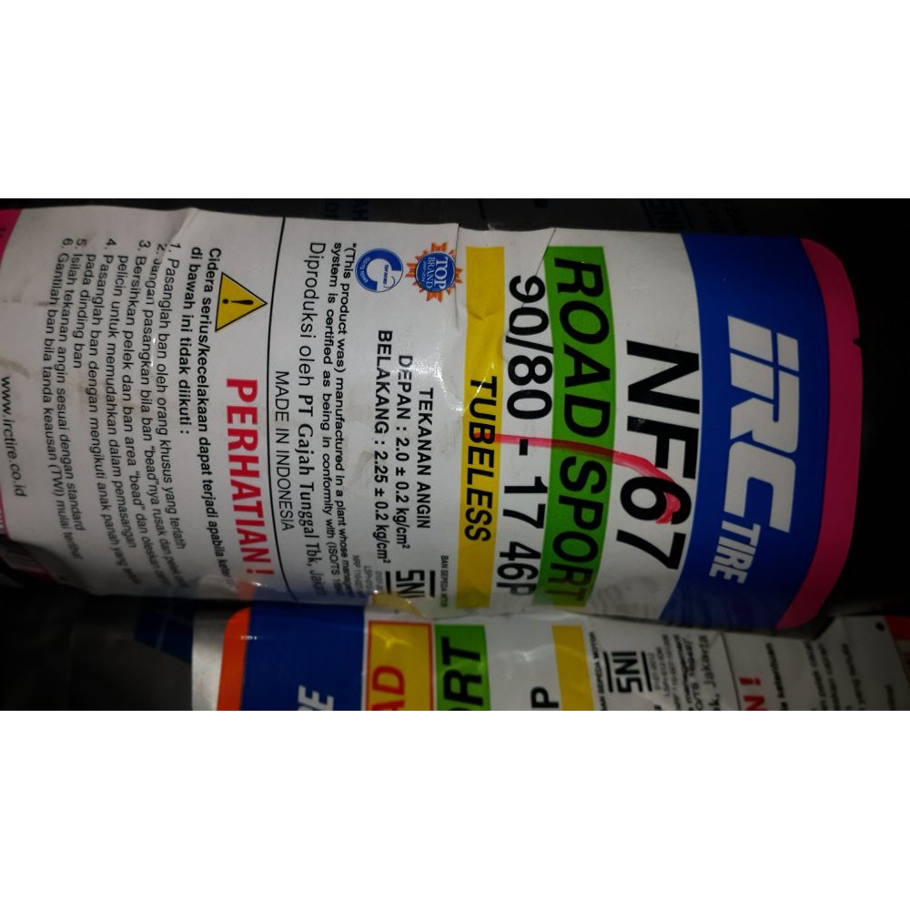 BAN TUBELESS 90 80 17 IRC Terlaris