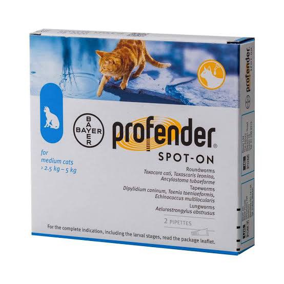 PROFENDER SPOT ON/OBAT CACING KUCING TETES (HARGA UNTUK 1 TUBE)