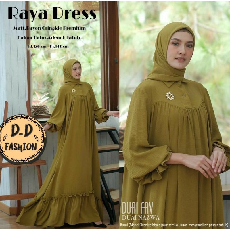 [NEW] GAMIS DRESS FASHION MUSLIM //RAYA - NAMIRA - RANIA - DZAKIYAH BY D&D //CLARISSA BY MOIRA-Raya Army