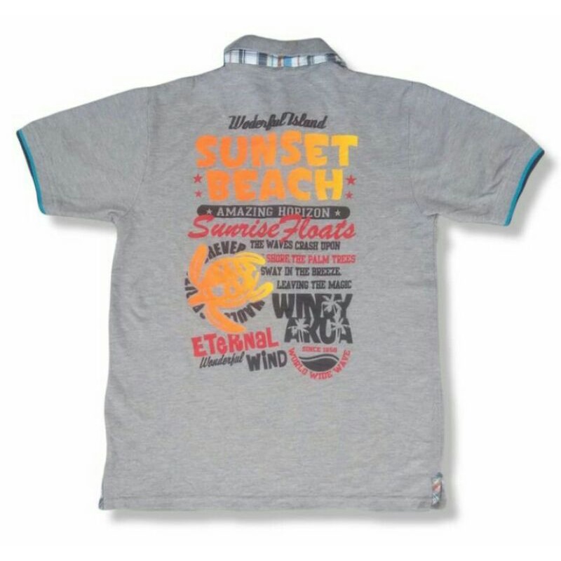 kaos kerah pantai beach mauloa second thrift