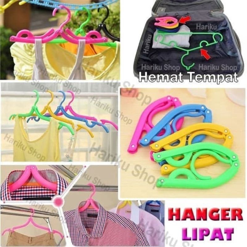 Hanger Lipat Portable Gantungan Baju Lipat Travel Jemuran Foldable