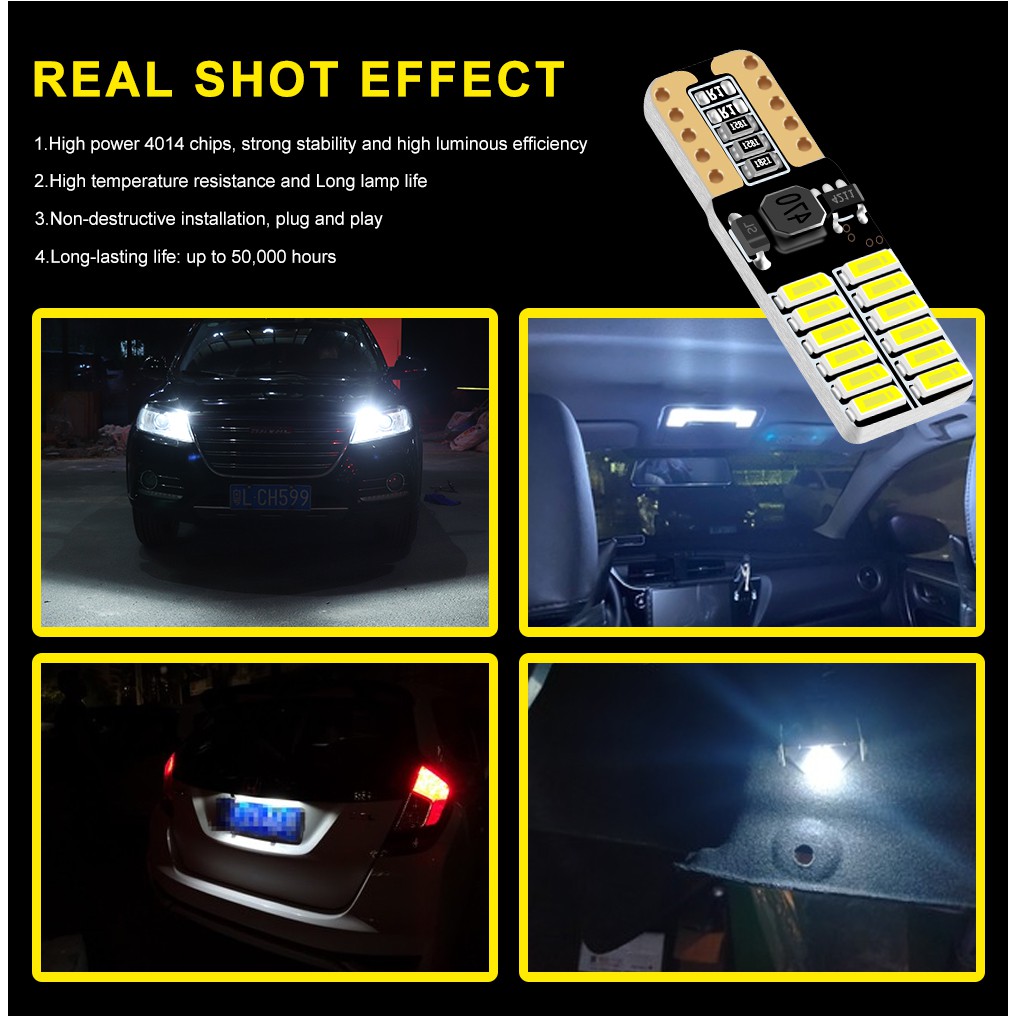 T10 24SMD W5W 194 168 4014 Auto Wedge Parking Bulb Clearance Lamp License Plate Light Interior Light For Car LED Lighting