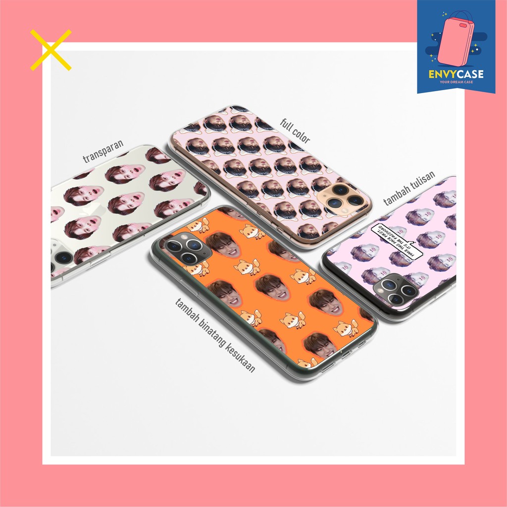 Custom Case Pattern Wajah Softcase Anticrack Blackmatte Design Bebas