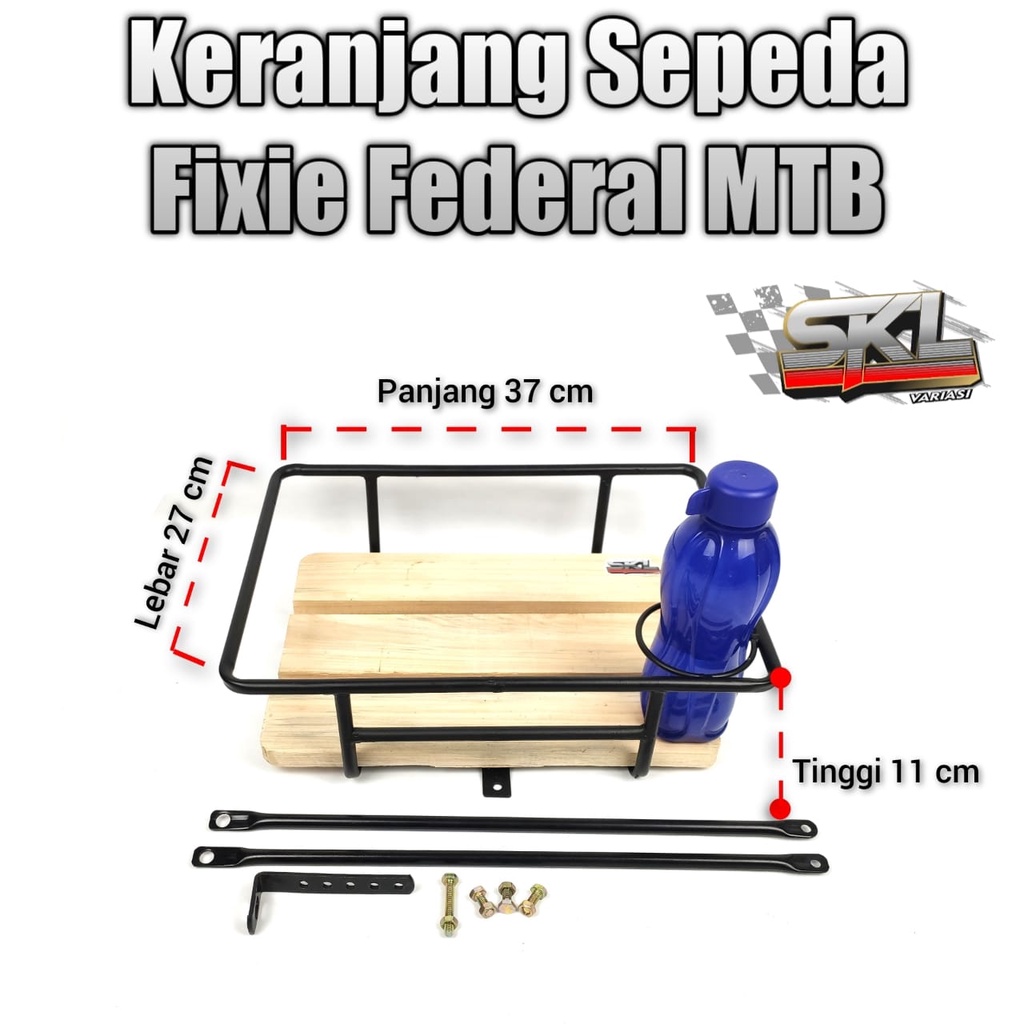 Keranjang Depan Front Rack Sepeda Fixie Federal MTB Custom Alas Kayu