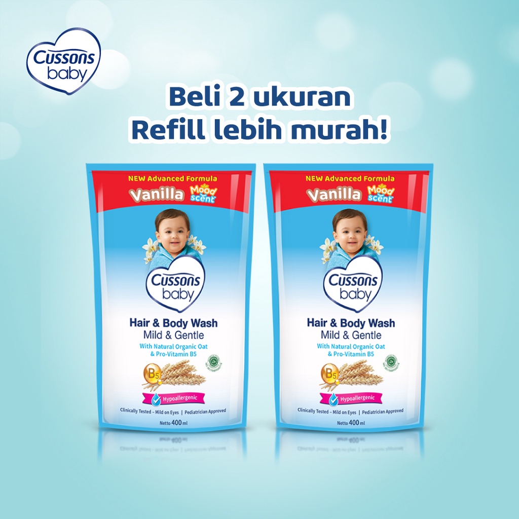 ★ BB ★ Cussons Baby Hair &amp; Body Wash Mild &amp; Gentle - Sabun Bayi 2in1 100ml + 100ml