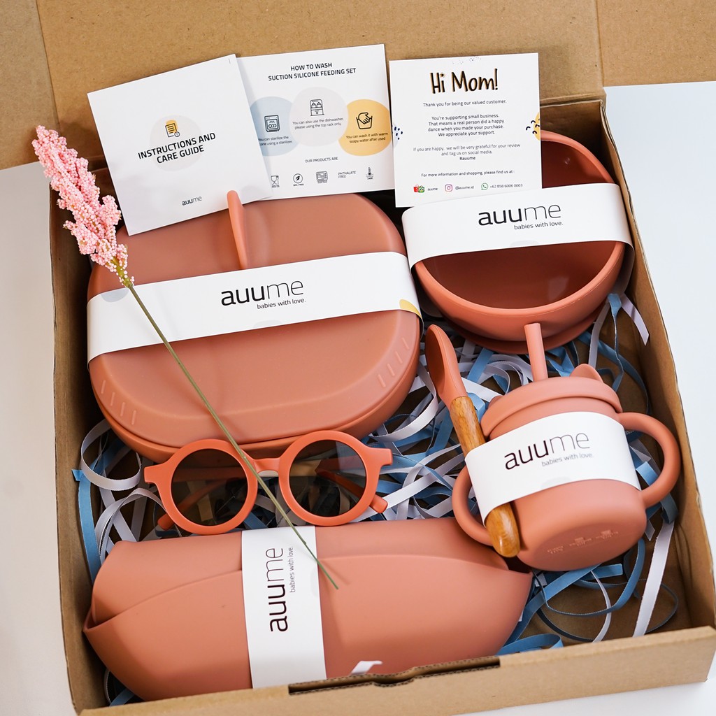 Auume - Baby Feeding Set | Baby Gift Hampers | Set Hampers Bayi | Pumpkin Color
