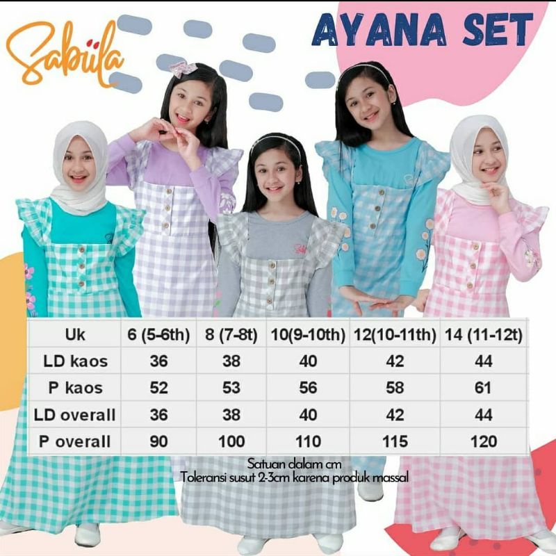 Ayana Set Sabilla / Ayana Dress / Dress Anak Perempuan