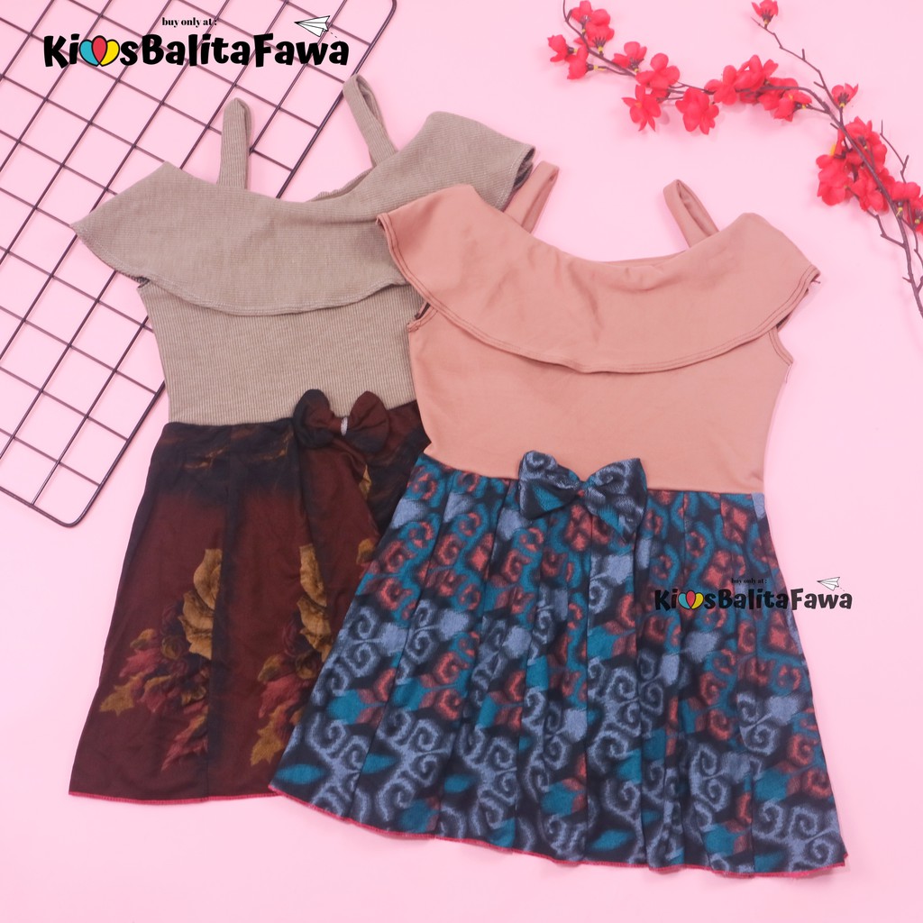 Dres Amanda uk 2-4 tahun / Dress Pesta Anak Perempuan Gaun Polos Lengan Dres Baju Import Murah