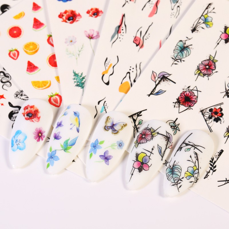 Stiker Kuku Motif Bunga Butterfly Untuk Nail Art