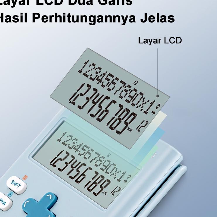 

(HOT SALE!) Deli Kalkulator Scientific 240 Fungsi Kalkulator Mini Kalkulator Lengkap Lucu 12 Digit 3 Warna Tampilan Digital 2 Baris Kalkulator Scientific Calculator