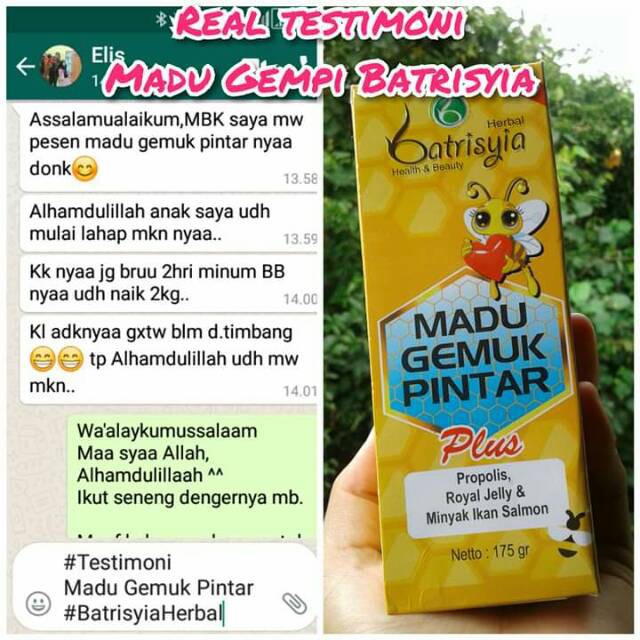 Batrisyia Nutrisi Penggemuk Badan / Suplemen Kecerdasan Anak / Madu Gemuk Pintar