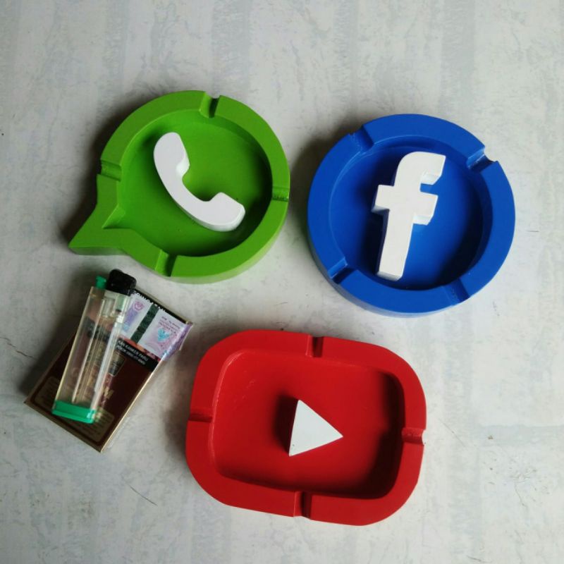 Asbak desain Youtube unik tempat organizer rokok / dean unik dan lucu
