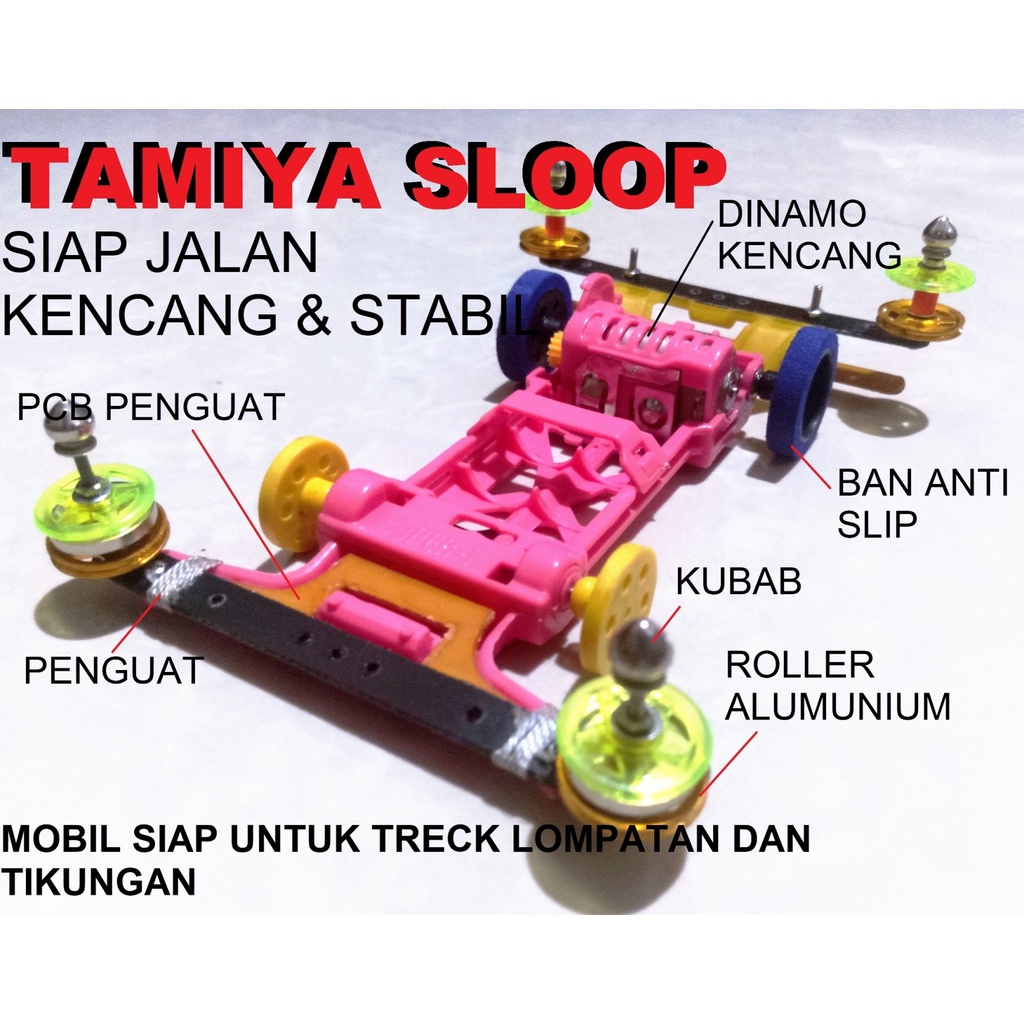 Mobil Tamiya mini 4wd SLOOP SPEED  KENCANG + DINAMO HIGH SPEED*
