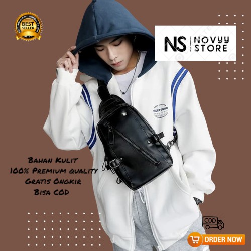 TAS SELEMPANG KULIT PRIA TAS TRAVEL PRIA WAISTBAG PRIA KULIT TOTE BAG PREMIUM IMPORT NS 167