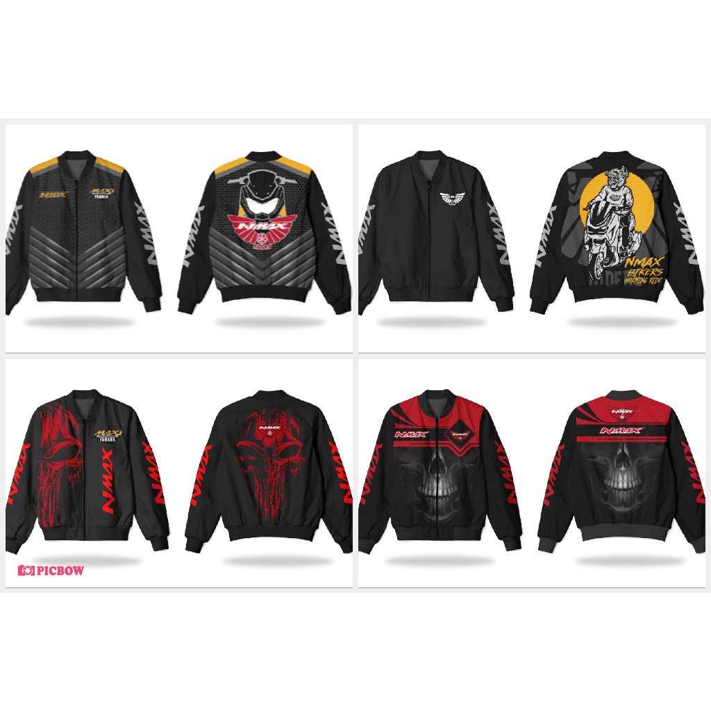 JAKET NMAX JAKET PRIA BOMBER JAKET PCX PRINTING FREE NICKNAME & LOGO