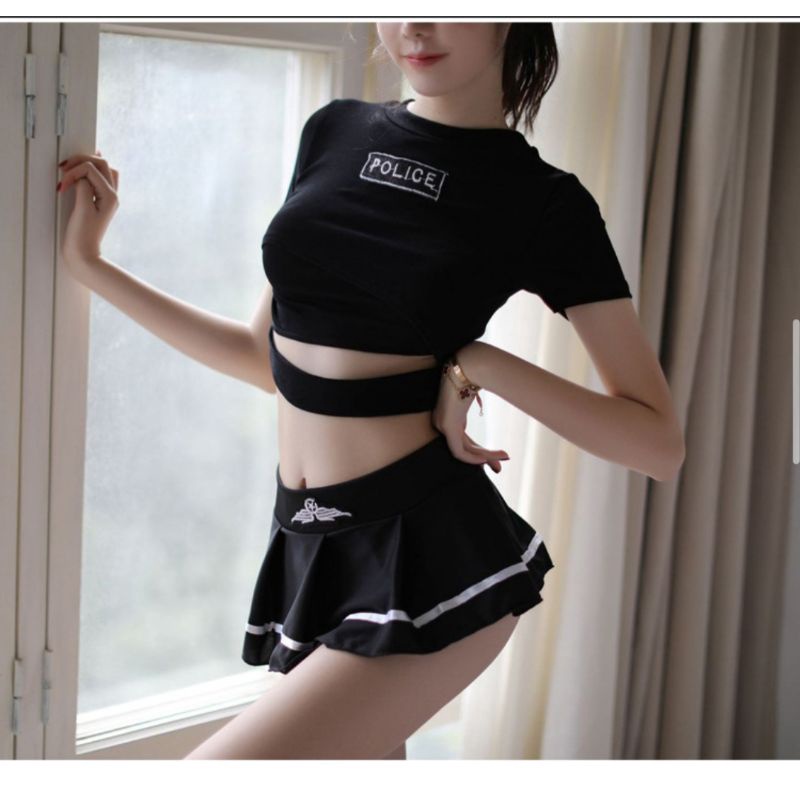 Lingerie costplay maid mahasiswa police baju tidur sexy hot