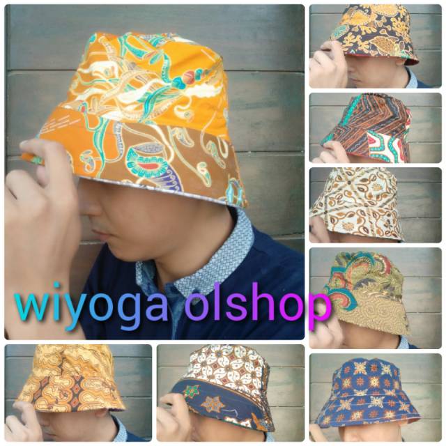 topi batik bolak balik (2 motif dalam 1 topi) / bucket hat batik jogja / topi batik bolak balik / to