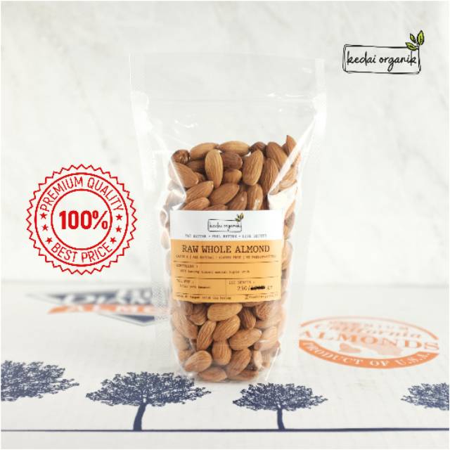 

Kacang Almond Mentah Kupas Utuh / Raw Whole Blue Diamond 250 gr