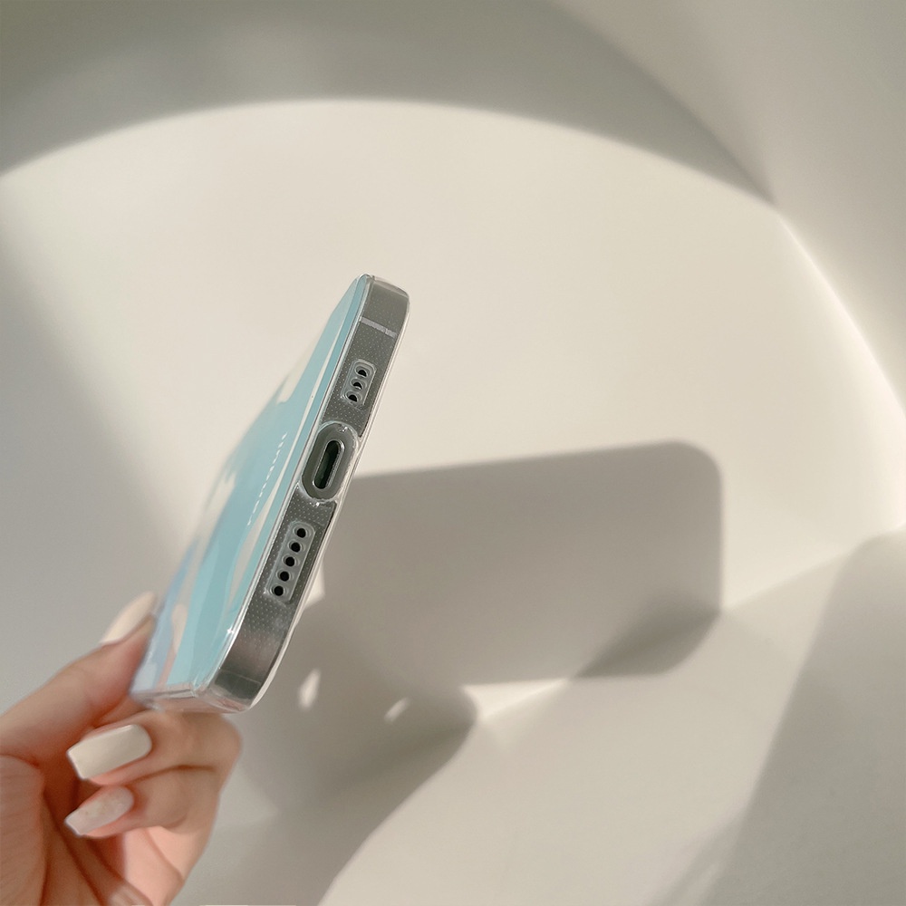 IPHONE Casing Handphone TPU Lembut Warna Biru Untuk Iphone14 13 12 Mini 11 Pro Max X XS Xr8 7 PLUS