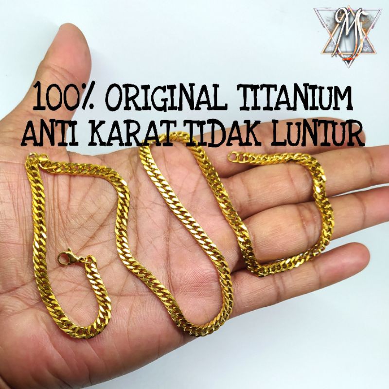 KALUNG TITANIUM / ORIGINAL TITANIUM / KALUNG PRIA / KALUNG RANTAI PANJANG 50CM