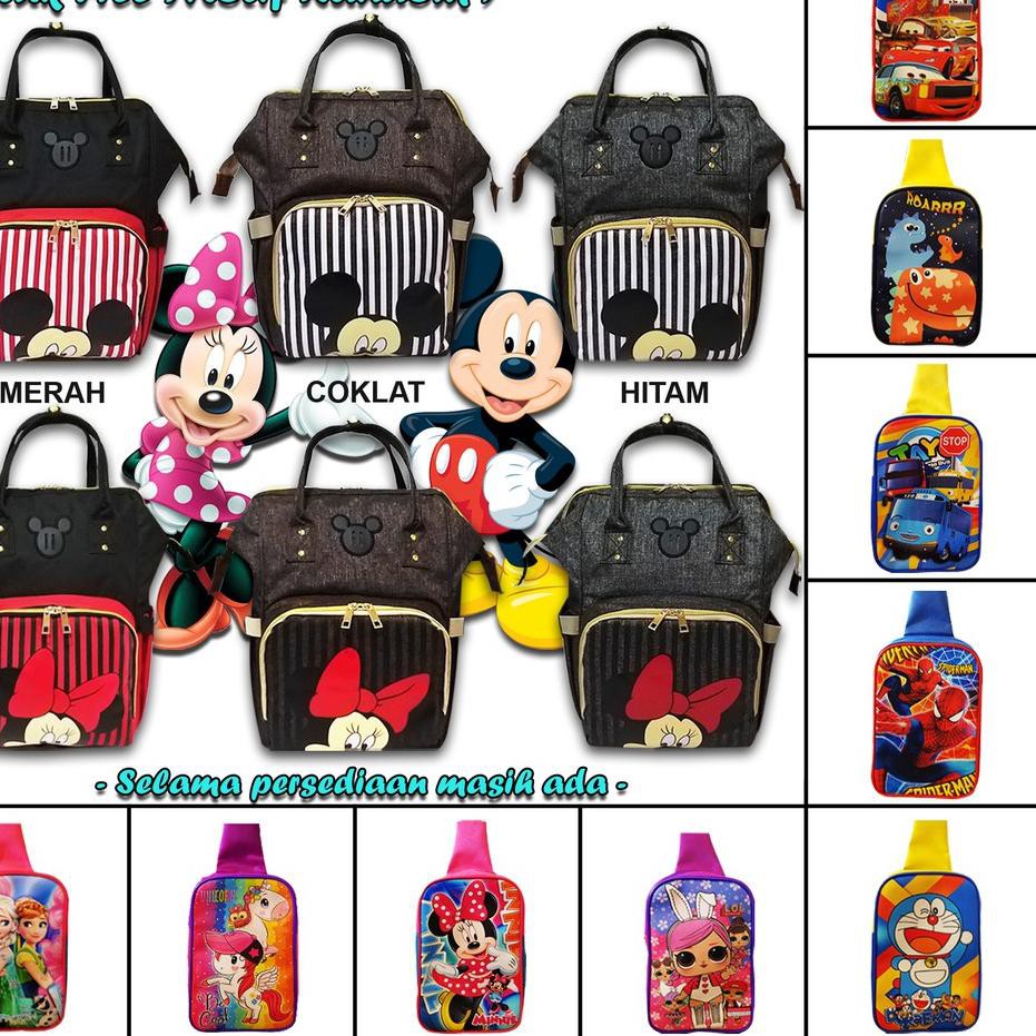 Recomended.. Anello Diaper Bag Disney Mickey Minnie / Tas Bayi Anello Multifungsi