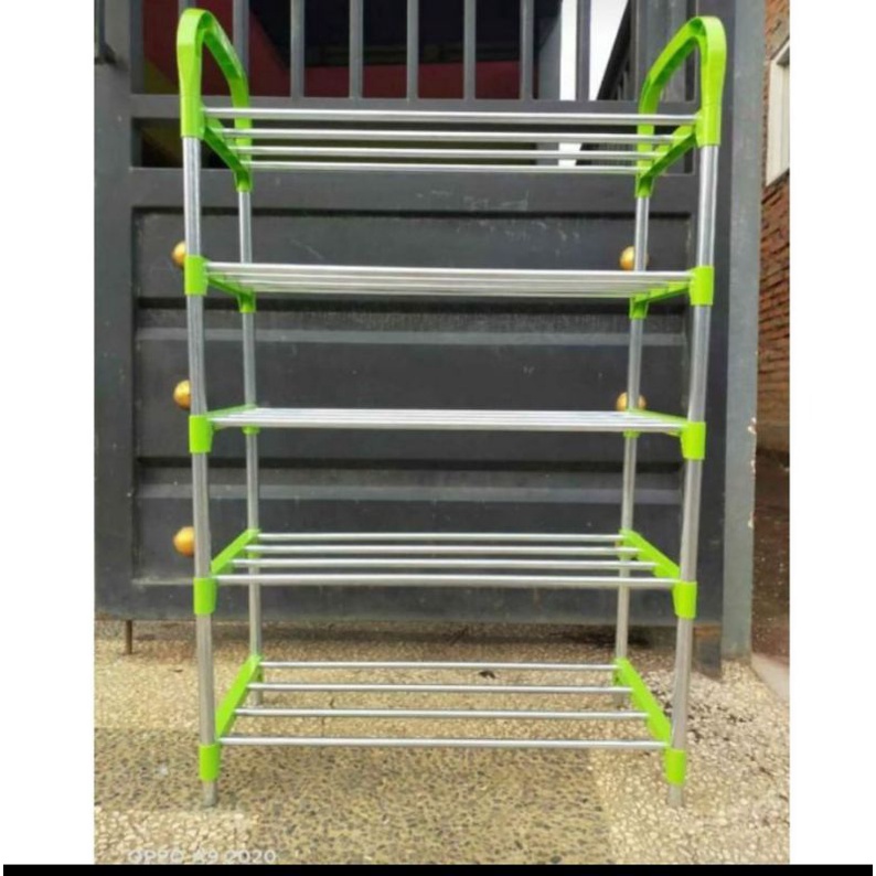 rak sepatu stenlis 5 susun