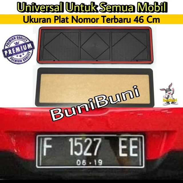 Dudukan / Tatakan / Cover / Frame Plat Nomor Mobil Ukuran 46 Cm Komplit Tutup Mika Akrilik Original