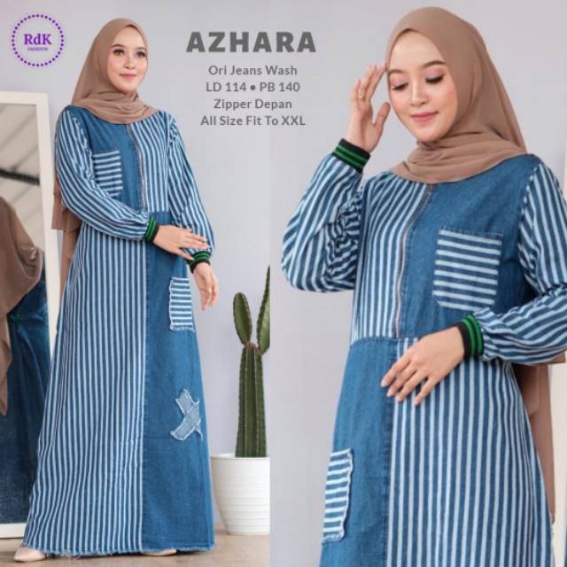 AZHARA MAXY / LONG DRESS JEANS WANITA