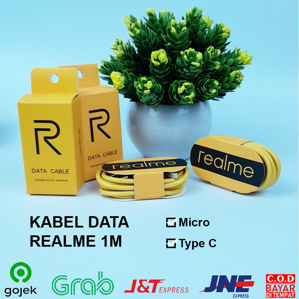 Trend-Kabel Data Realme Type C / Micro Usb Cable Fast Charging Warna Kuning 1 Meter