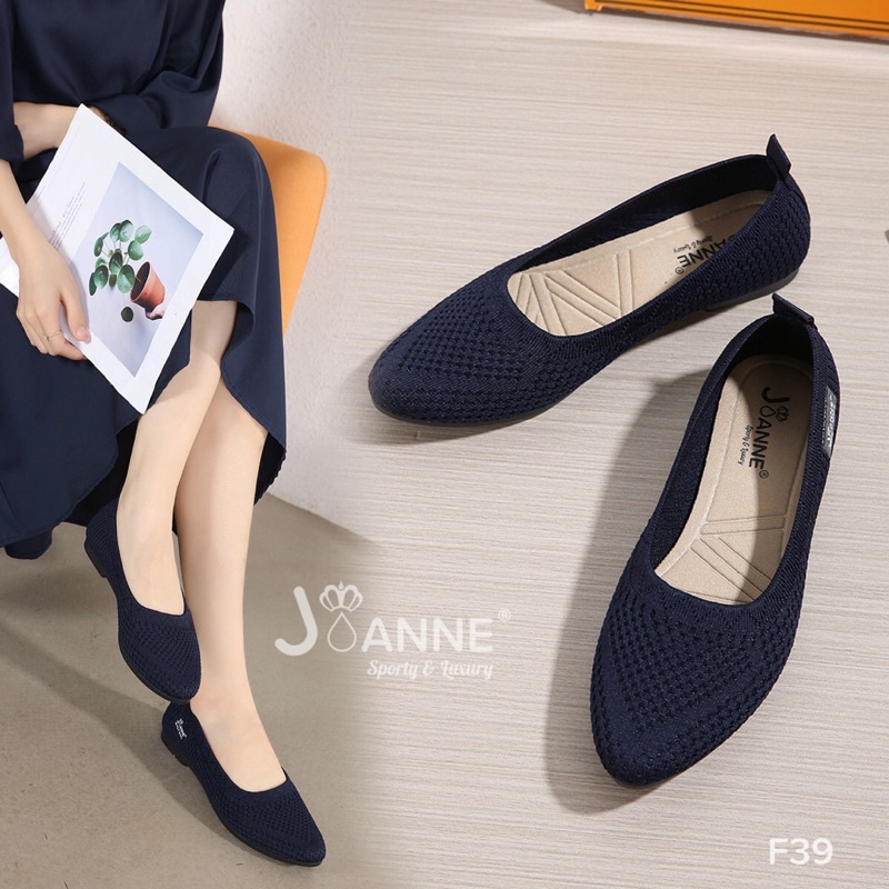 RESTOCK! [ORIGINAL] JOANNE FlyKnit Flat Shoes Sepatu Wanita #F39