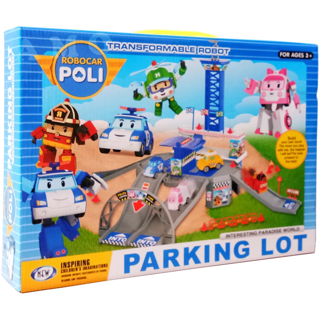 Mainan Anak ROBOCAR POLI PARKING LOT 665C