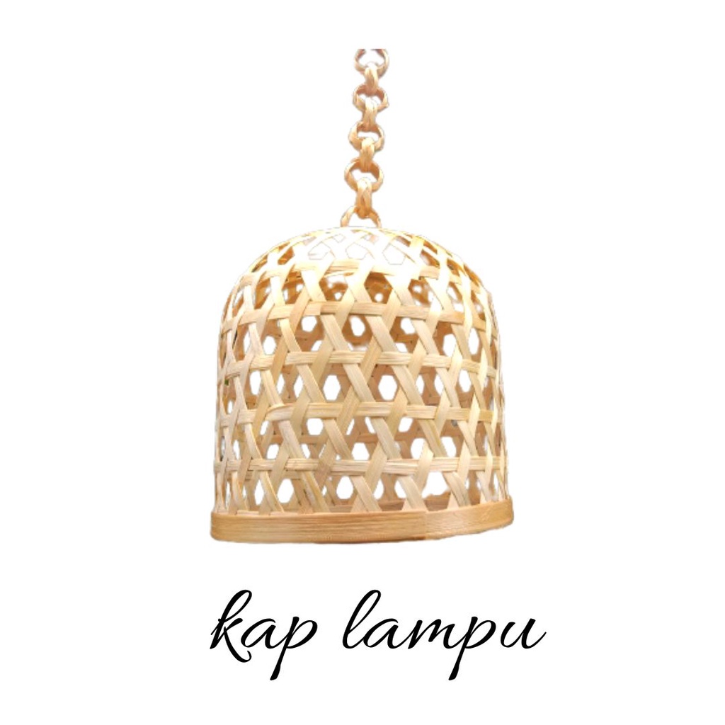 kap lampu bambu dekorasi / kap lampu anyaman bambu