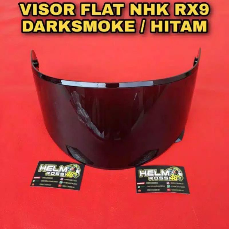 Paket flat visor iridium silver iridium blue NHK RX9 GM racepro 1paket + rachet + kaca helm NHK + GM