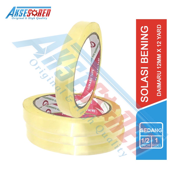 SOLASI DAIMARU BENING [12 MM] / SELOTIP LAKBAN BESAR CLEAR / LAKBAN KECIL / SOLASIBAN DAIMARU / SALO