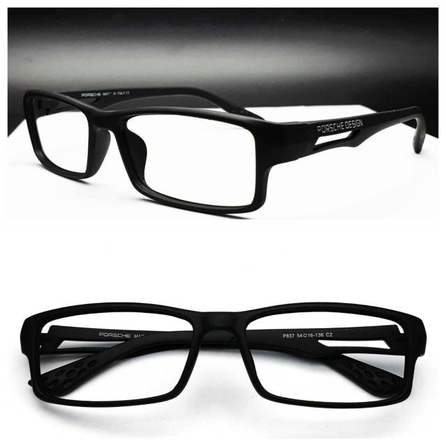 Frame Kacamata Baca Minus Pria Wanita Keren sport lentur Porsh allblack