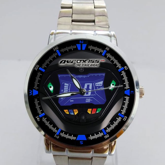 Jam Tangan Stainless Custom Aerox Yamaha 155 Art Speedometer