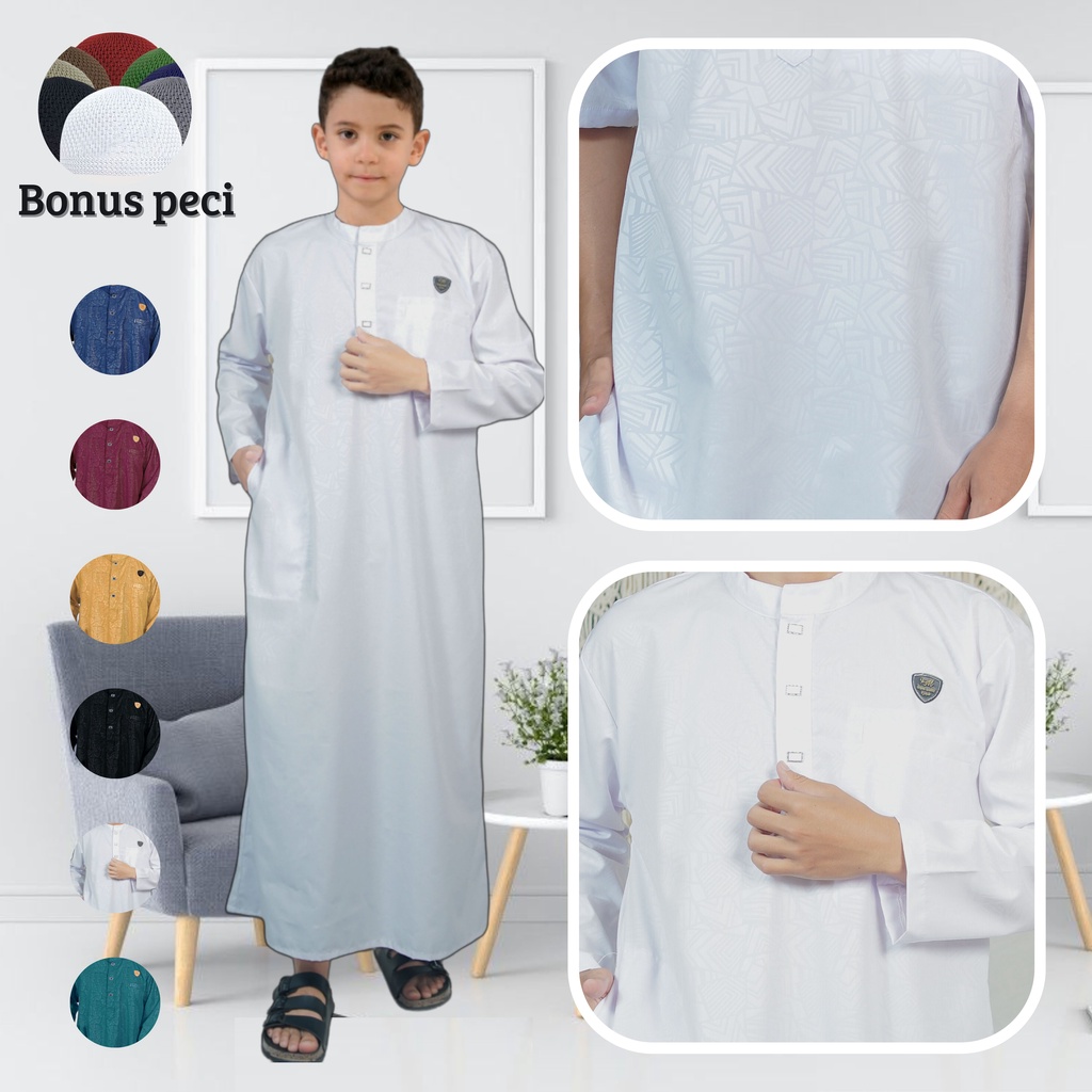 Al-HABIB/GAMIS ANAK EMBOS USIA 5-14 TAHUN PREMIUM/JUBAH ANAK EMBOS ORIGINAL/GAMIS PAKISTAN ANAK KAIN EMBOS TERLARIS /baju muslim era baru