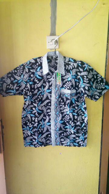 Bswart Batik Hrb026 Kenongo Hem Pendek Padi Pekalongan M L Xl Batik Pria Murah Modern Grosir
